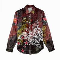 PNG 1975 - 2025 Women Casual Shirt Papua New Guinea 50th Independence Anniversary