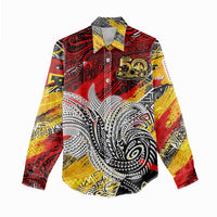 Papua New Guinea 50th Independence Day Women Casual Shirt Celebrate Our History, Inspire Our Future