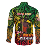 Vanuatu 45th Independence Anniversary Family Matching Off The Shoulder Long Sleeve Dress and Hawaiian Shirt Embracing Our Traditions Shaping Our Future