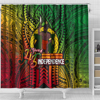 Vanuatu 45th Independence Anniversary Shower Curtain Embracing Our Traditions Shaping Our Future