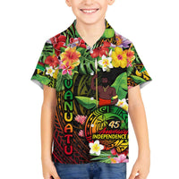 45th Anniversary of Freedom Vanuatu Family Matching Off The Shoulder Long Sleeve Dress and Hawaiian Shirt Island Pride Cultural Power Pacific Unity
