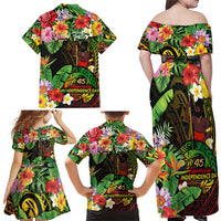 45th Anniversary of Freedom Vanuatu Family Matching Off Shoulder Maxi Dress and Hawaiian Shirt Island Pride Cultural Power Pacific Unity
