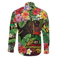 45th Anniversary of Freedom Vanuatu Family Matching Short Sleeve Bodycon Dress and Hawaiian Shirt Island Pride Cultural Power Pacific Unity