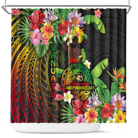 45th Anniversary of Freedom Vanuatu Shower Curtain Island Pride Cultural Power Pacific Unity
