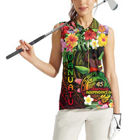 45th Anniversary of Freedom Vanuatu Women Sleeveless Polo Shirt Island Pride Cultural Power Pacific Unity