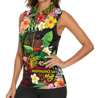 45th Anniversary of Freedom Vanuatu Women Sleeveless Polo Shirt Island Pride Cultural Power Pacific Unity