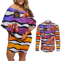 The Ocean Best Dad Couples Matching Off Shoulder Short Dress and Long Sleeve Button Shirt Like Marlin Happy Fathers Day To a True Hero - Polynesian Pride
