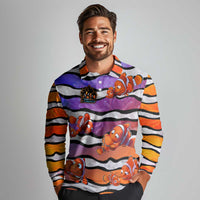 The Ocean Best Dad Long Sleeve Polo Shirt Like Marlin Happy Fathers Day To a True Hero - Polynesian Pride