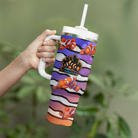 The Ocean Best Dad Tumbler With Handle Like Marlin Happy Fathers Day To a True Hero - Polynesian Pride