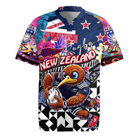Personalized Kiwi New Zealand Rugby Rugby Jersey Kiwis Mascot Tropical Pattern