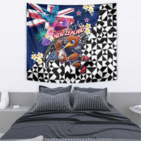 Kiwi New Zealand Rugby Tapestry Kiwis Mascot Tropical Pattern