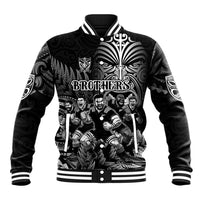 Personalized All Black Brothers Rugby Baseball Jacket New Zealand Maori Haka
