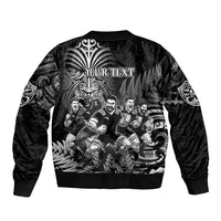Personalized All Black Brothers Rugby Bomber Jacket New Zealand Maori Haka