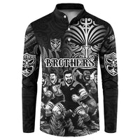 Personalized All Black Brothers Rugby Button Sweatshirt New Zealand Maori Haka