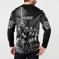 Personalized All Black Brothers Rugby Button Sweatshirt New Zealand Maori Haka