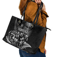 All Black Brothers Rugby Leather Tote Bag New Zealand Maori Haka