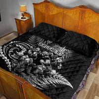 All Black Brothers Rugby Quilt Bed Set New Zealand Maori Haka