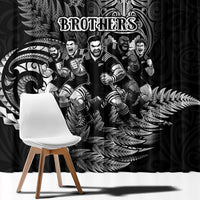 All Black Brothers Rugby Window Curtain New Zealand Maori Haka