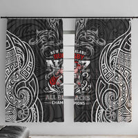 All Black NZL Rugby Champions Window Curtain Maori Warrior