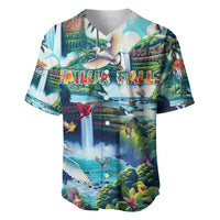 Wailua Falls Hawaii Baseball Jersey Kauai Natural Beauty DT02 Art - Polynesian Pride