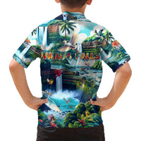 Wailua Falls Hawaii Family Matching Off The Shoulder Long Sleeve Dress and Hawaiian Shirt Kauai Natural Beauty DT02 - Polynesian Pride