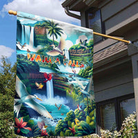 Wailua Falls Hawaii Garden Flag Kauai Natural Beauty