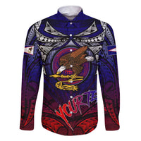 Personalized American Samoa Flag Family Matching Short Sleeve Bodycon Dress and Hawaiian Shirt Eagles Polynesian Art