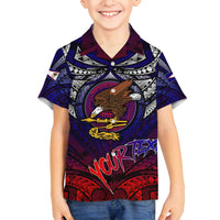 Personalized American Samoa Flag Family Matching Summer Maxi Dress and Hawaiian Shirt Eagles Polynesian Art