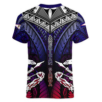 Personalized American Samoa Flag Women V-Neck T-Shirt Eagles Polynesian Art DT02 - Polynesian Pride