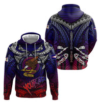 Personalized American Samoa Flag Zip Hoodie Eagles Polynesian Art DT02 - Polynesian Pride
