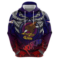 Personalized American Samoa Flag Zip Hoodie Eagles Polynesian Art DT02 - Polynesian Pride