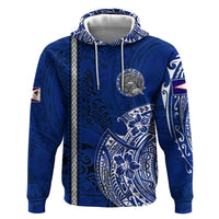 Sharks And American Samoa Zip Hoodie Simple Polynesian Blue DT02 Pullover Hoodie Blue - Polynesian Pride