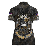 Personalized Shaka Girls America Samoa Women Polo Shirt Tropical Flowers Vintage