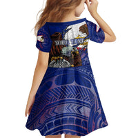 American Samoa Family Matching Summer Maxi Dress and Hawaiian Shirt Brave Eagle Flag Color