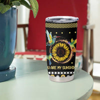 Hummingbird Sunflower Christmas Tumbler Cup You Are My Sunshine