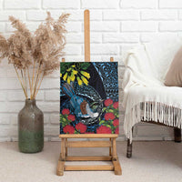 New Zealand Tui Bird Canvas Wall Art Maori Koru Mix Pohutukawa