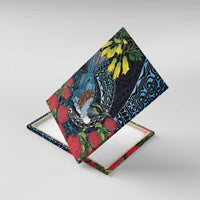 New Zealand Tui Bird Canvas Wall Art Maori Koru Mix Pohutukawa