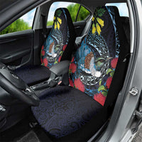 New Zealand Tui Bird Car Seat Cover Maori Koru Mix Pohutukawa