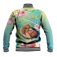 Personalised Hawaii Father's Day Baseball Jacket Happy Father And Child