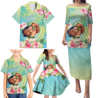 Personalised Hawaii Father's Day Family Matching Puletasi and Hawaiian Shirt Happy Father And Child