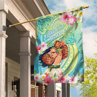 Hawaii Father's Day Garden Flag Happy Father And Child