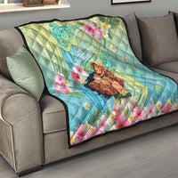 Hawaii Father's Day Quilt Happy Father And Child