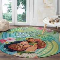 Hawaii Father's Day Round Carpet Happy Father And Child