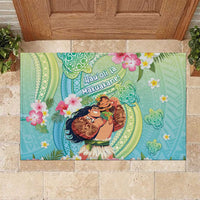 Hawaii Father's Day Rubber Doormat Happy Father And Child