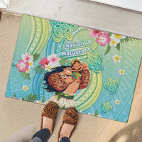 Hawaii Father's Day Rubber Doormat Happy Father And Child