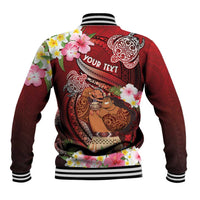 Personalised New Zealand Father's Day Baseball Jacket Happy Father And Child