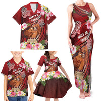 Personalised New Zealand Father's Day Family Matching Tank Maxi Dress and Hawaiian Shirt Happy Father And Child