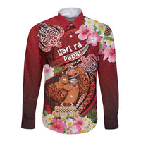 Personalised New Zealand Father's Day Long Sleeve Button Shirt Happy Father And Child