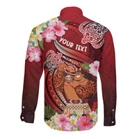 Personalised New Zealand Father's Day Long Sleeve Button Shirt Happy Father And Child