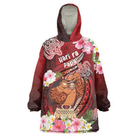 Personalised New Zealand Father's Day Wearable Blanket Hoodie Happy Father And Child